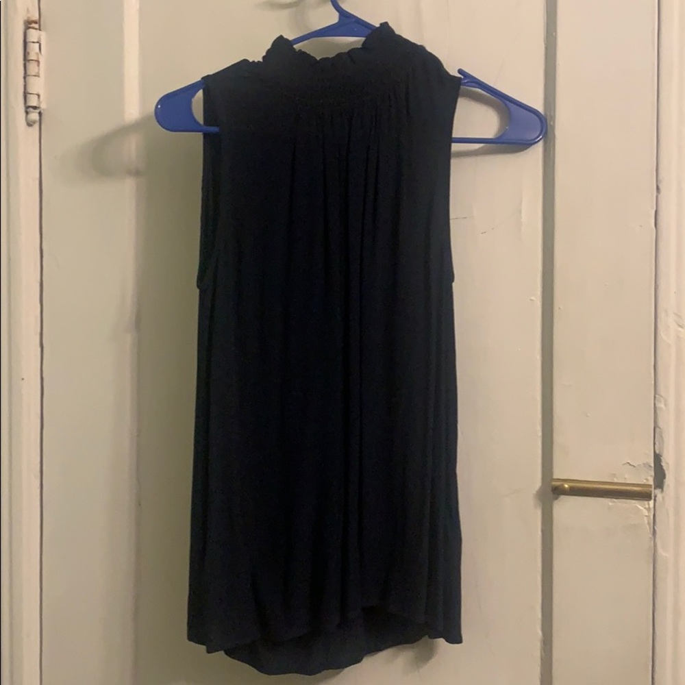 Navy blue sleeveless blouse